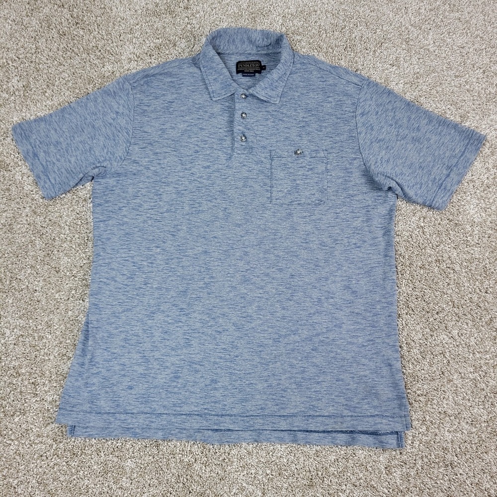 Pendleton Mens Medium Solid Gray Stretch Knit Pol… - image 2